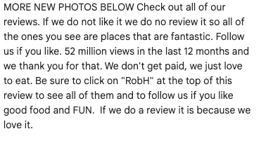 A signature Rob H. review footer